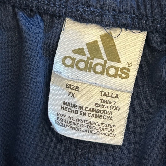 ADIDAS boys size 7X athletic gym running sorts. Like new condition. Navy/white. - Picture 4 of 4
